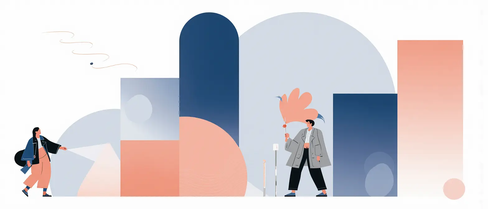 Performance timeline visualized with musical waveforms.